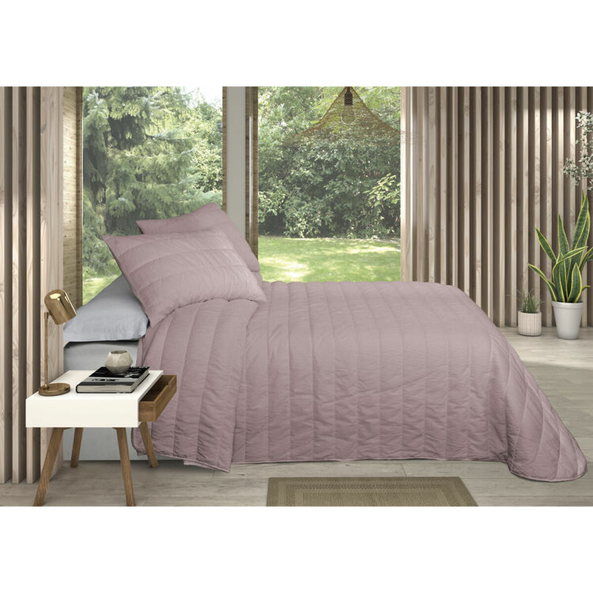 Colcha Pierre Cardin OLIMPIA Cor de Rosa Solteiro (2 Peças)